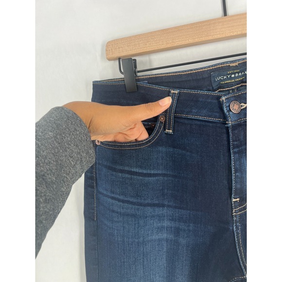 Lucky Brand Lolita Crop Jeans Womens 30 Blue Denim Cotton Dark Wash Skinny Leg - Picture 4 of 14